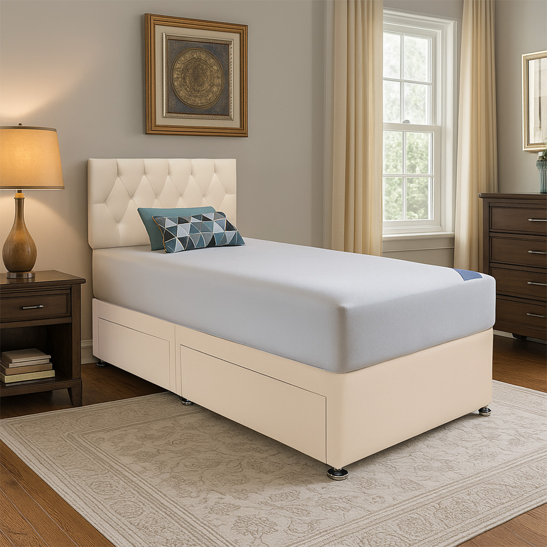 single divan bed with choice of mattress – headboard & storage single divan bed with choice of mattress – headboard & storage