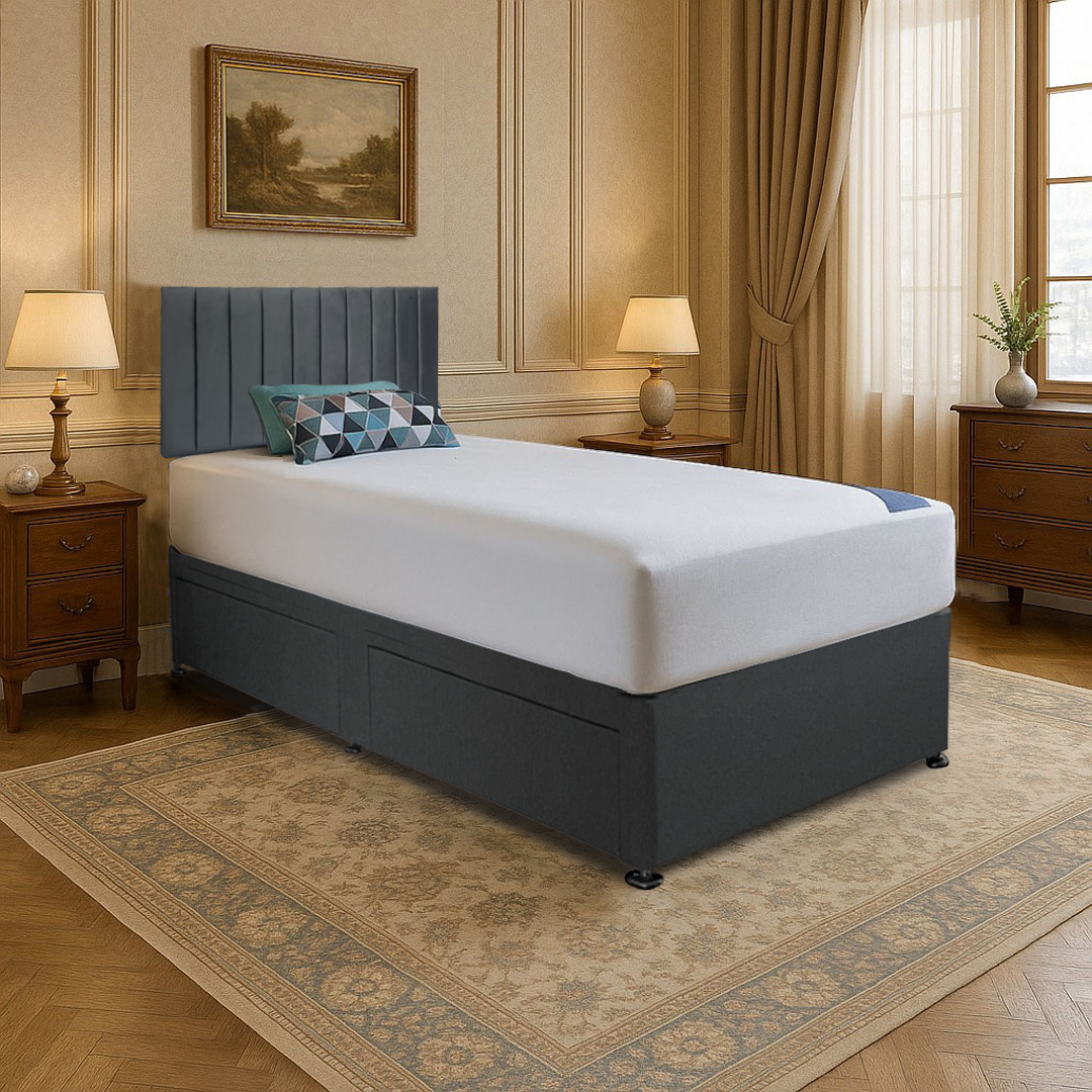 single divan bed with choice of mattress – headboard & storage single divan bed with choice of mattress – headboard & storage