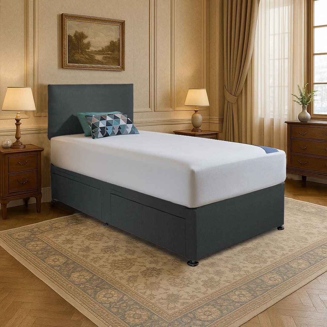 single divan bed with choice of mattress – headboard & storage single divan bed with choice of mattress – headboard & storage