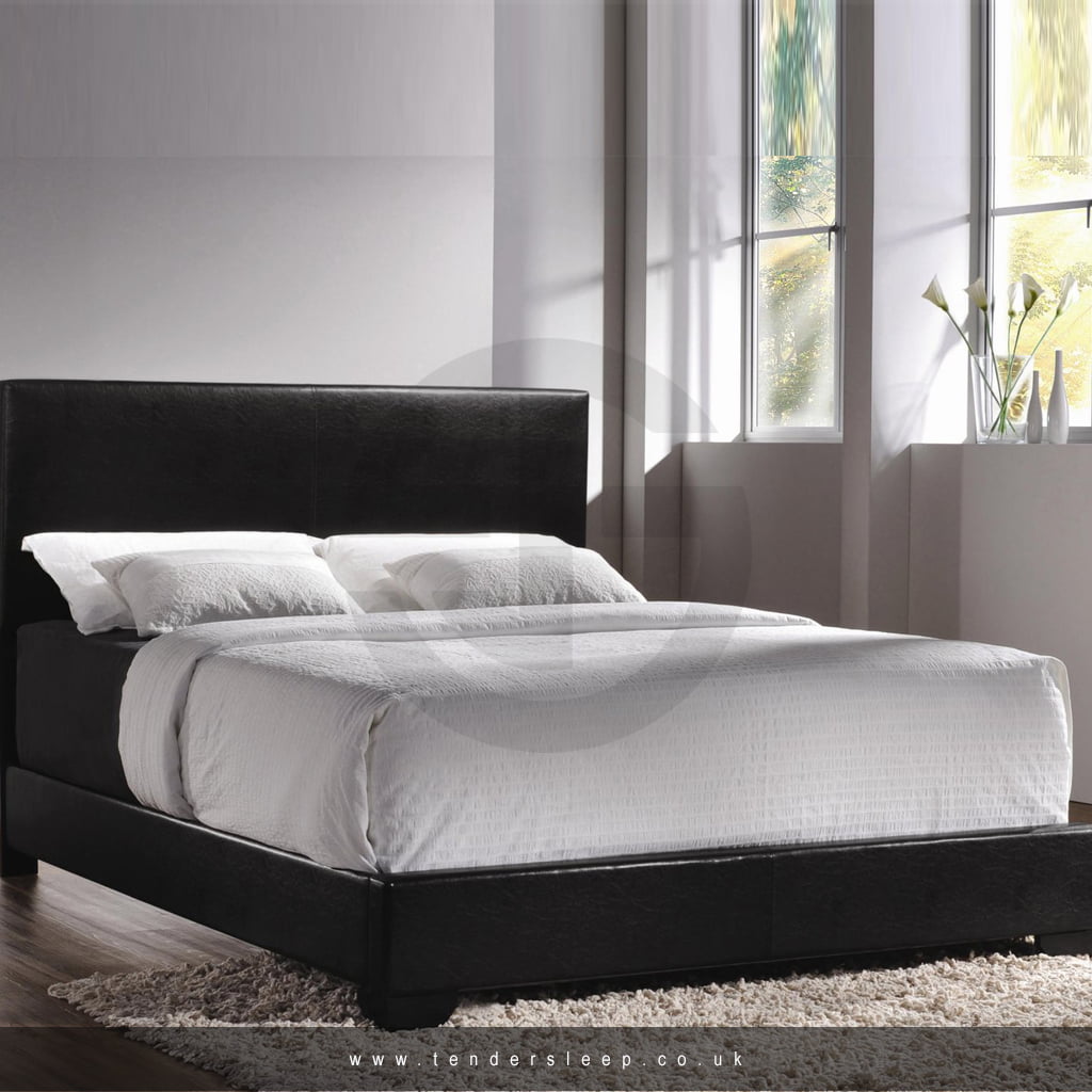 faux leather bed frame with optional mattress faux leather bed frame with optional mattress
