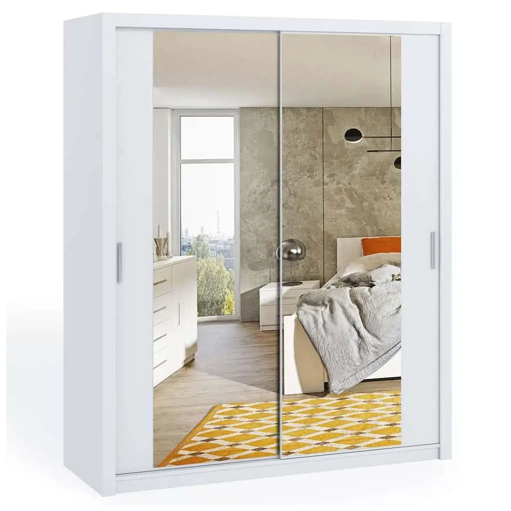 white 180cm bonito sliding mirror door wardrobe white 180cm bonito sliding mirror door wardrobe