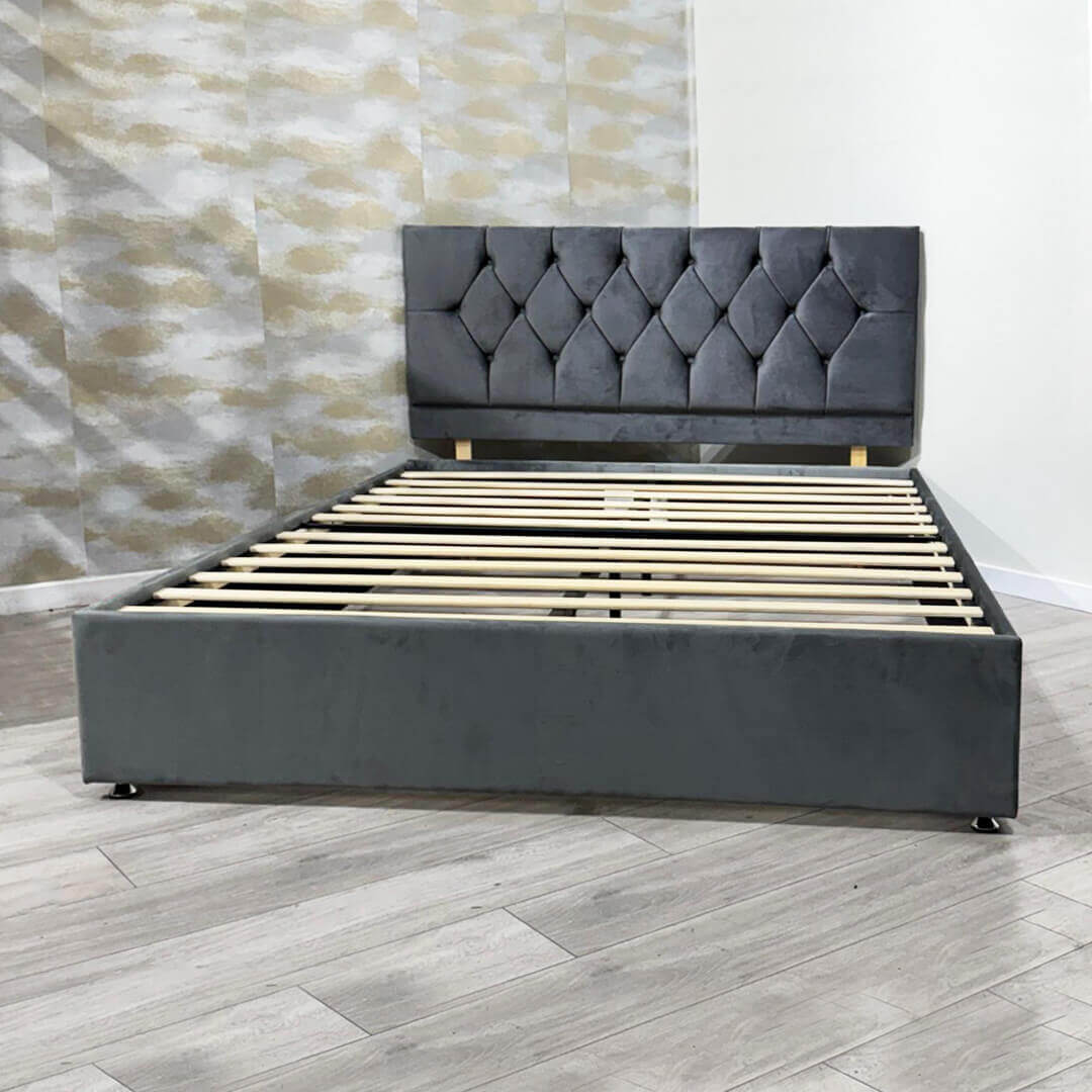 king size platform slatted bed base with optional mattress, headboard and storage king size platform slatted bed base with optional mattress, headboard and storage