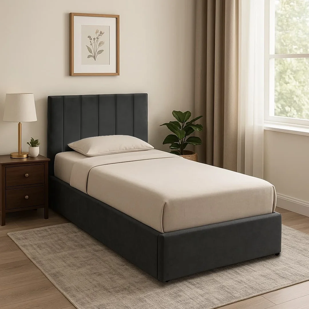 platinum single platform slatted bed base with optional mattress, headboard and storage platinum single platform slatted bed base with optional mattress, headboard and storage