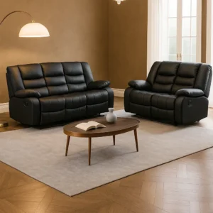 rome leather recliner 32 sofa set inside of room with brown walls e1758108335254.webp