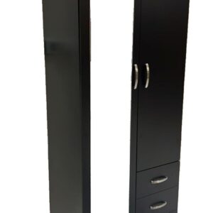 small wardrobe with mirror blak color with one mirror.jpg